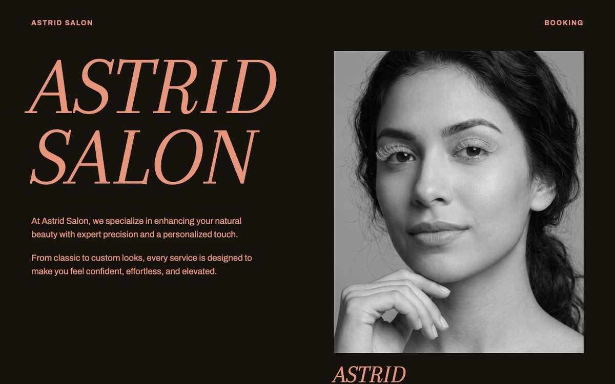 A lash salon booking website built with the Lash Create Luxury template